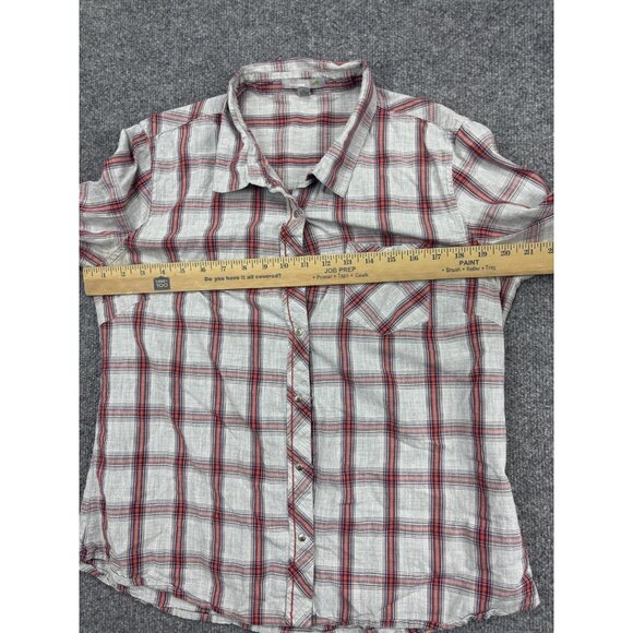 Horny Toad Shirt Womens Large Red Plaid Organic Cotton Button Down Long Sleeve - Picture 3 of 8
